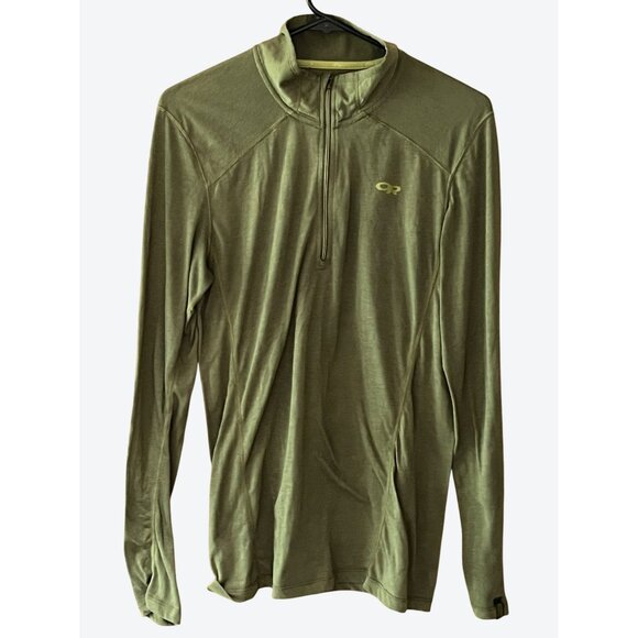 Outdoor Research Women's Medium Long Sleeve 1/4 Zip Baselayer Top Green - Picture 3 of 8